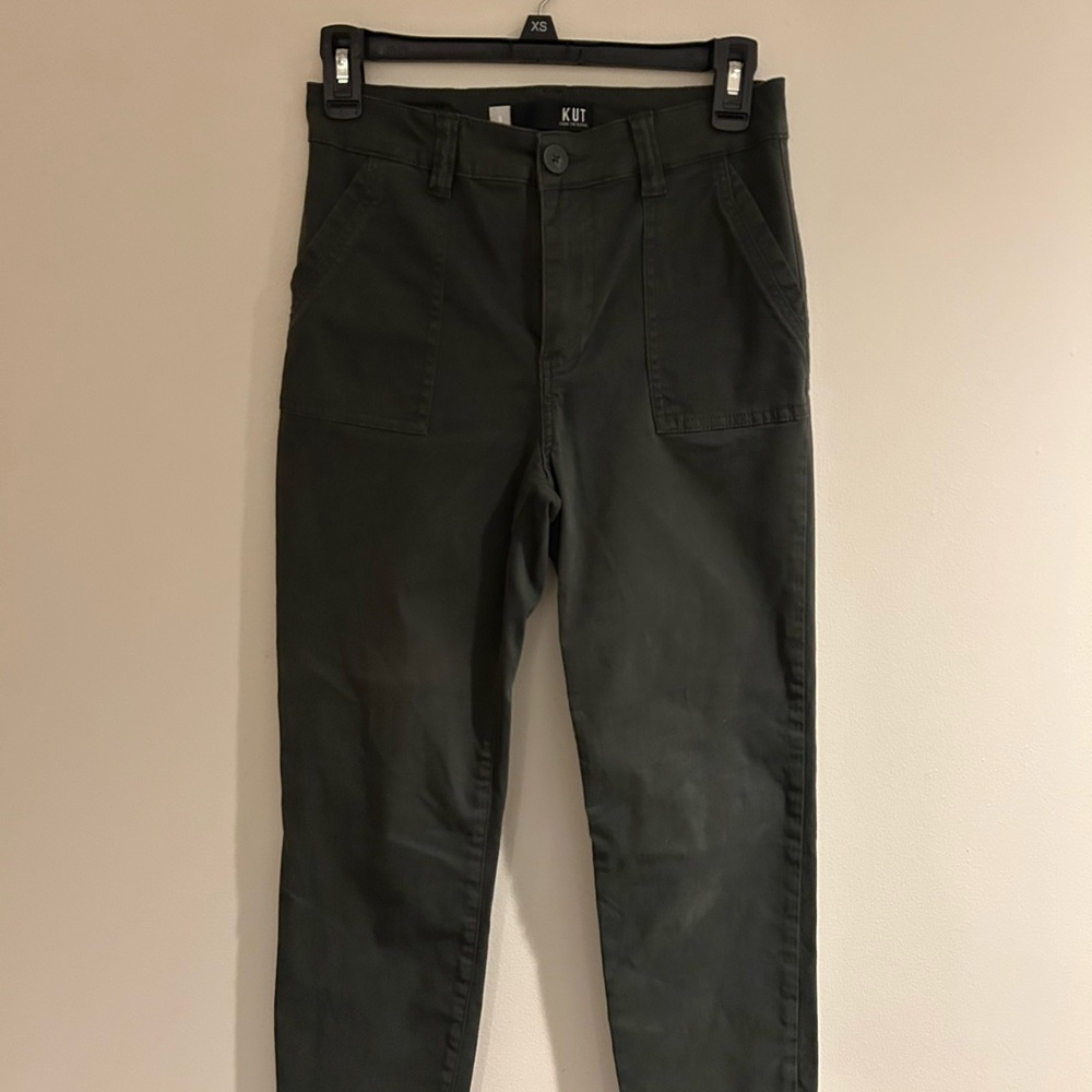 Kut from the Kloth Women's Dark Green Straight Leg Jeans
